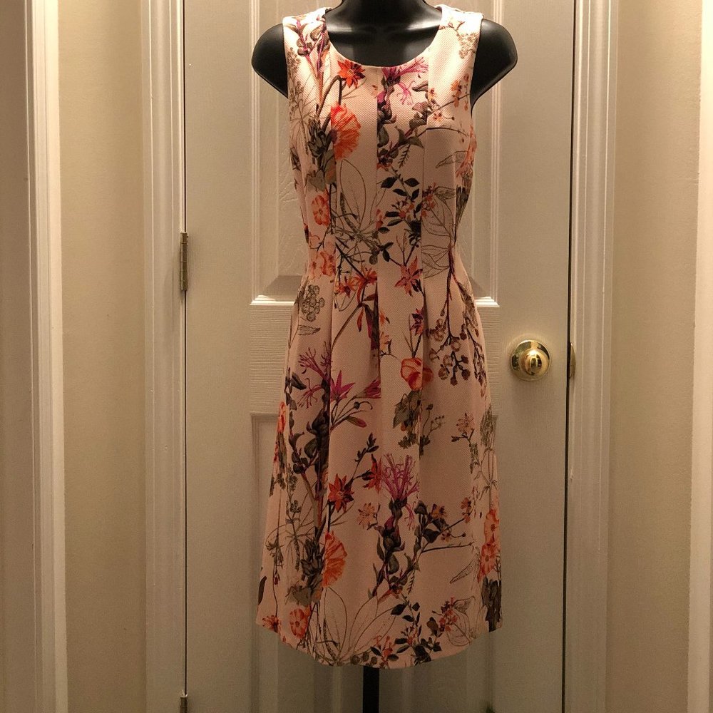 Knee Length Multi-Colored Floral Dress